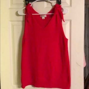 Red sleeveless sweater